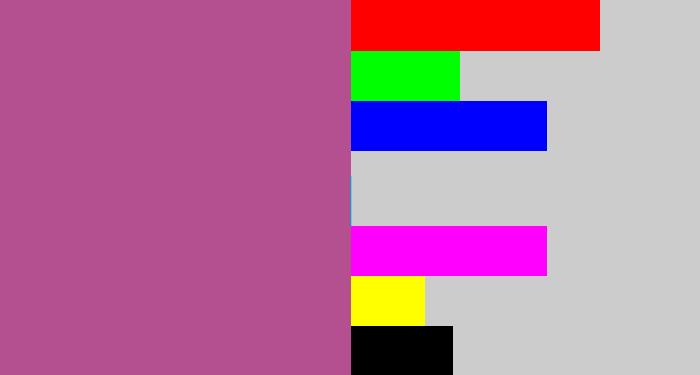 Hex color #b4508f - light plum