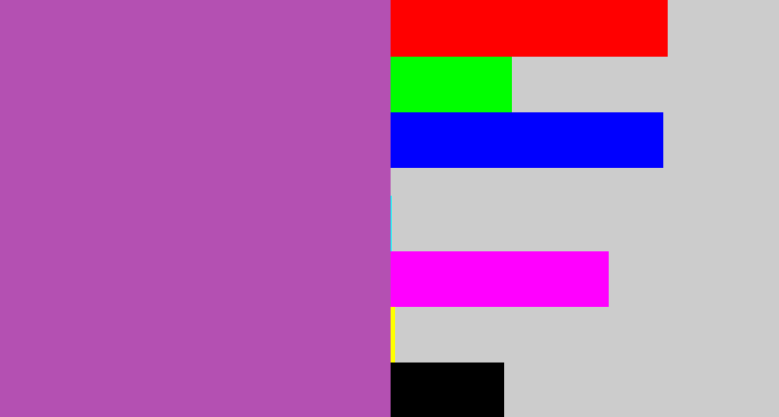 Hex color #b450b2 - pinky purple