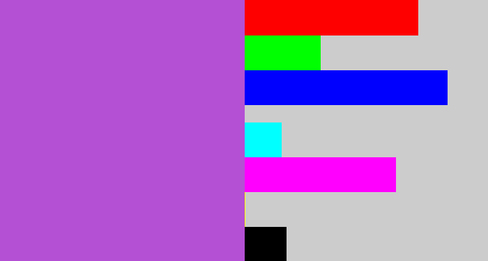Hex color #b450d4 - lightish purple