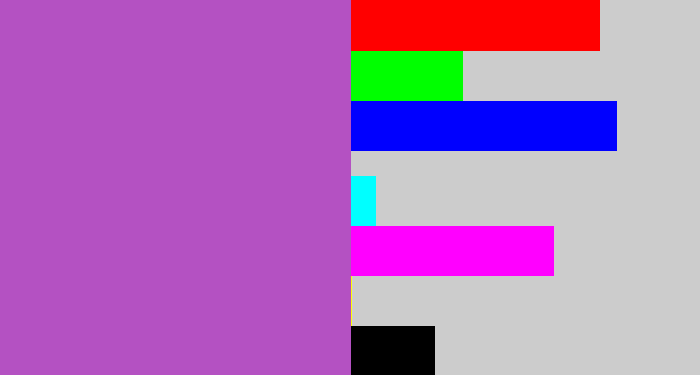 Hex color #b451c2 - pinky purple
