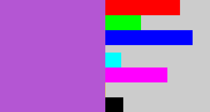 Hex color #b456d3 - lightish purple