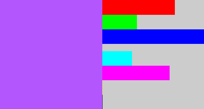 Hex color #b456fe - lighter purple