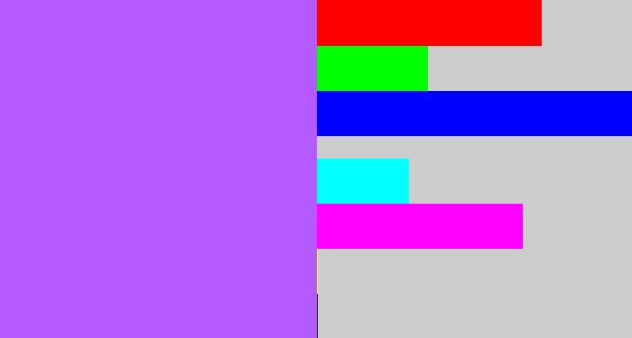 Hex color #b45afe - lighter purple