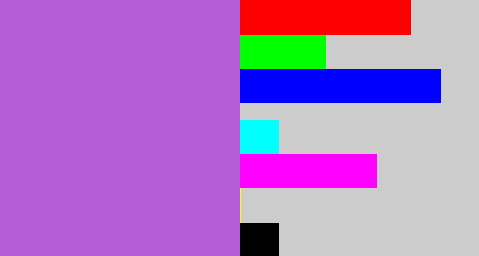 Hex color #b45bd6 - lightish purple