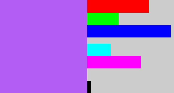 Hex color #b45df5 - lighter purple