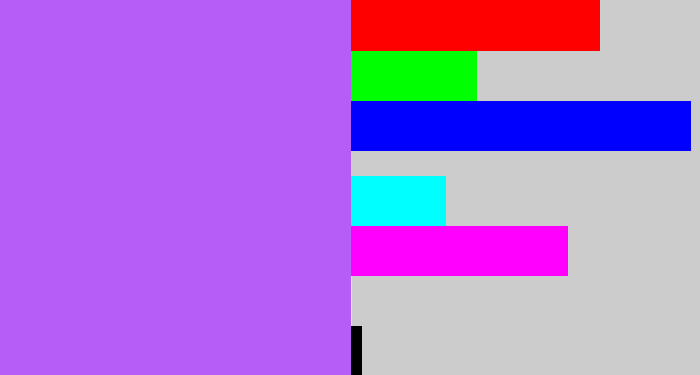 Hex color #b45df7 - lighter purple