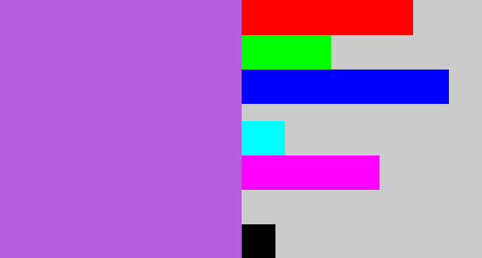 Hex color #b45edc - lightish purple