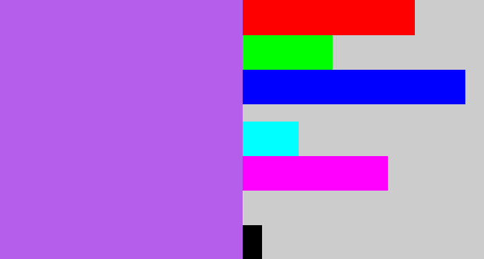 Hex color #b45eeb - lighter purple
