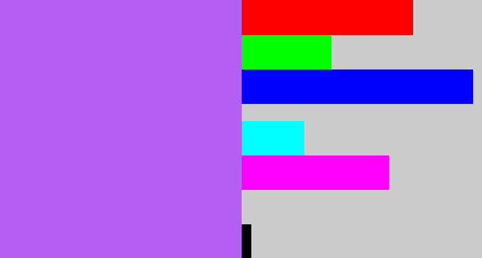 Hex color #b45ef4 - lighter purple