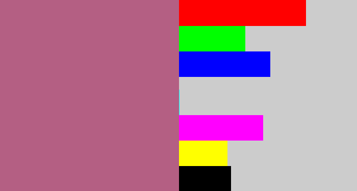 Hex color #b45f83 - mauve