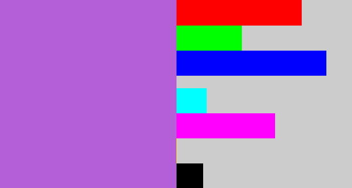 Hex color #b45fd8 - lightish purple