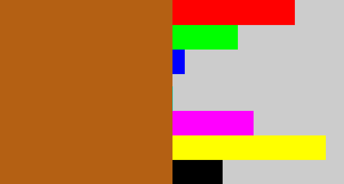 Hex color #b46013 - orangish brown