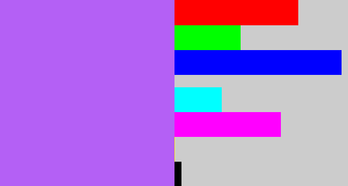 Hex color #b460f5 - light urple
