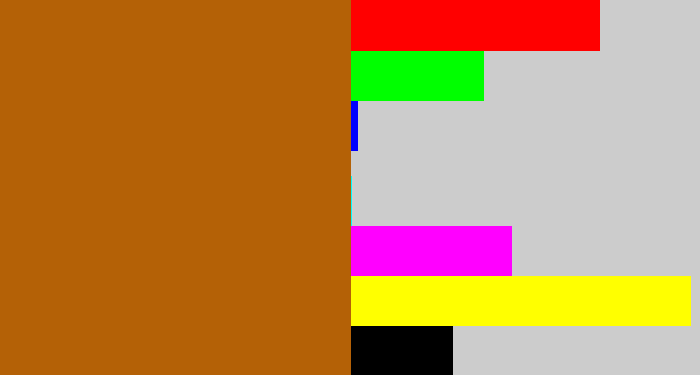 Hex color #b46106 - orangish brown