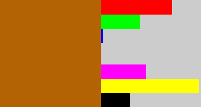 Hex color #b46304 - orangish brown