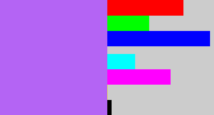 Hex color #b464f4 - light urple
