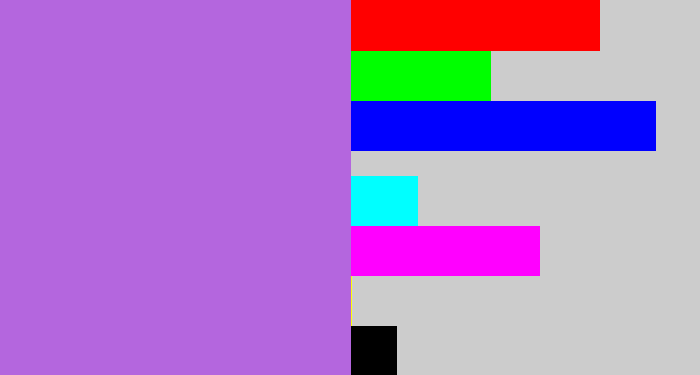 Hex color #b466de - light urple