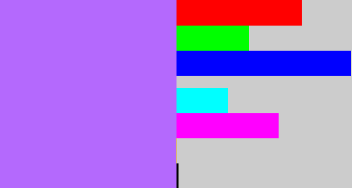 Hex color #b469fd - light urple