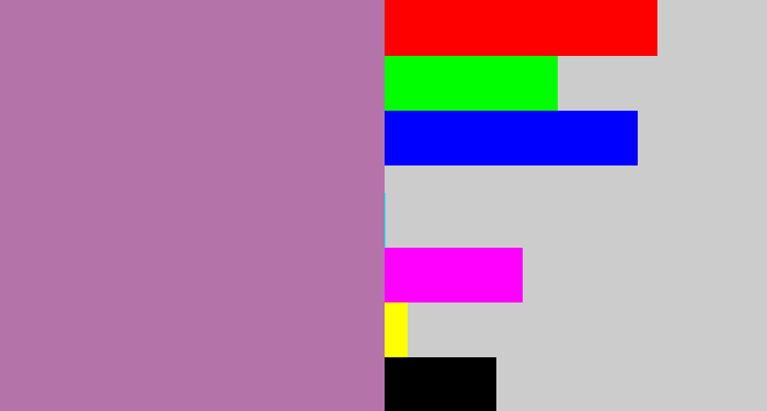 Hex color #b473a9 - soft purple