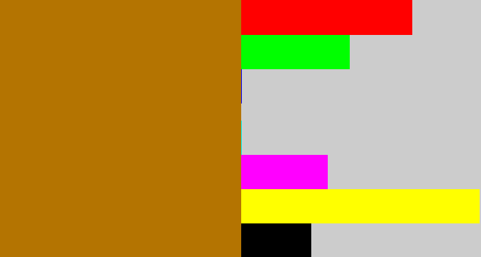 Hex color #b47401 - golden brown