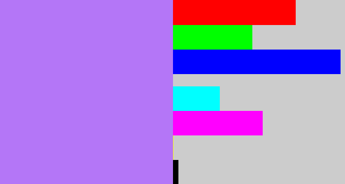 Hex color #b476f7 - light urple