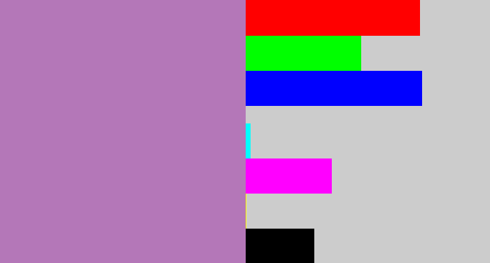 Hex color #b477b8 - soft purple