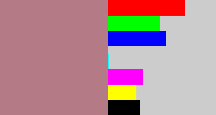 Hex color #b47a86 - mauve