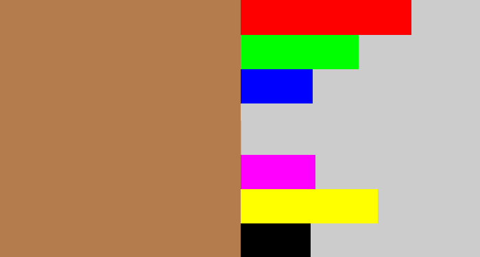 Hex color #b47c4d - light brown