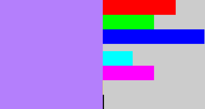 Hex color #b47ffc - light purple