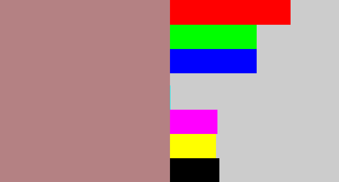 Hex color #b48183 - mauve