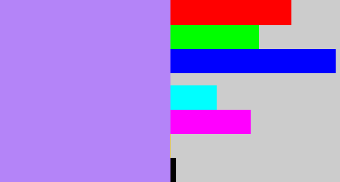 Hex color #b484f8 - light purple