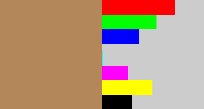 Hex color #b4875b - light brown