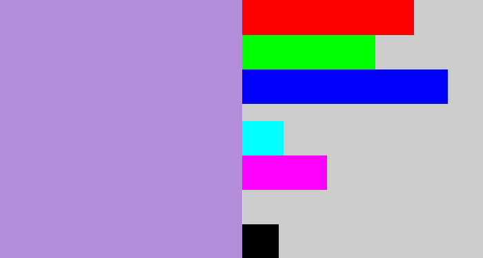 Hex color #b48dd8 - pale purple