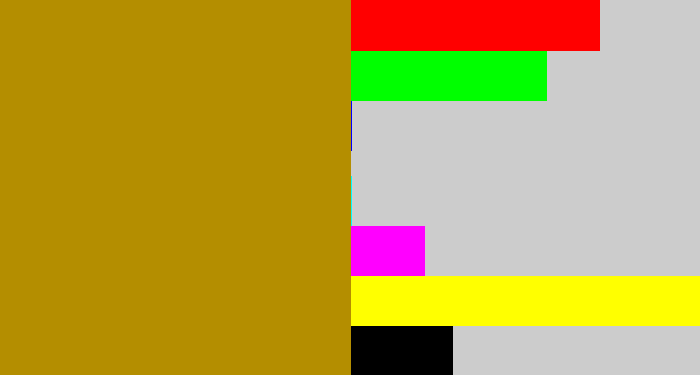 Hex color #b48e00 - yellow brown