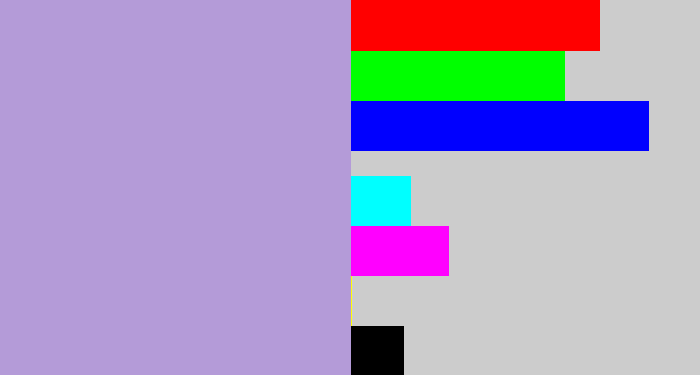 Hex color #b49bd8 - pale purple