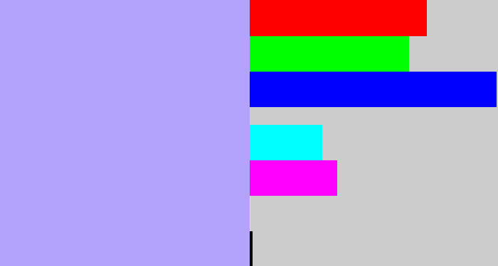 Hex color #b4a3fc - pastel purple