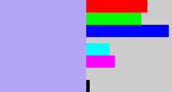 Hex color #b4a4f5 - lavender