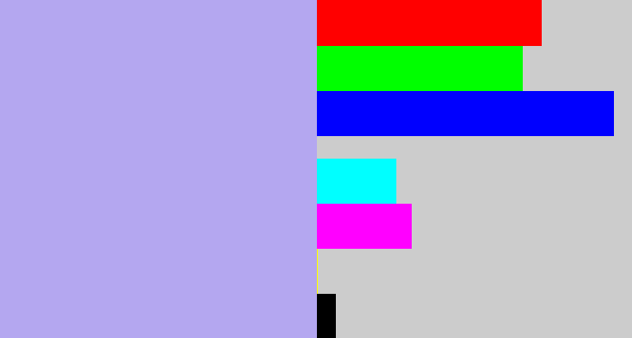 Hex color #b4a7f0 - lavender