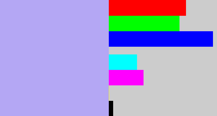 Hex color #b4a7f4 - lavender