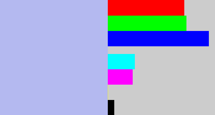 Hex color #b4b9f0 - light blue grey