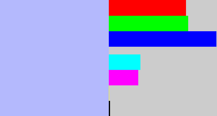 Hex color #b4b9fd - light periwinkle