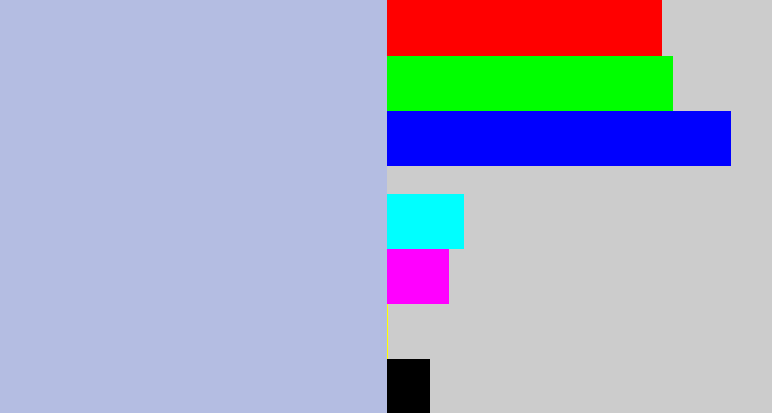 Hex color #b4bde2 - light blue grey