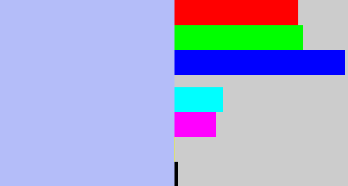Hex color #b4bdf9 - light periwinkle
