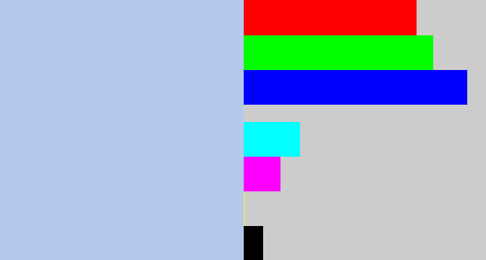 Hex color #b4c8eb - light blue grey