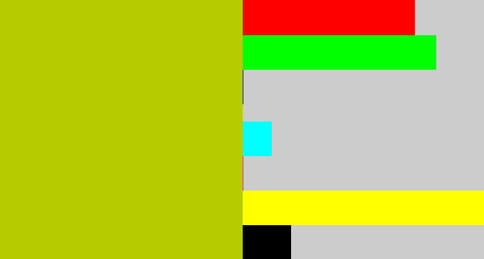 Hex color #b4cc00 - green/yellow