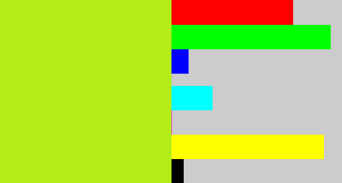 Hex color #b4ec1a - yellowish green