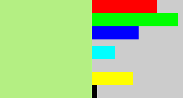 Hex color #b4ef83 - pistachio