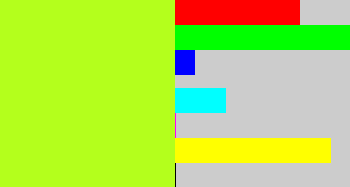 Hex color #b4ff1c - yellowgreen