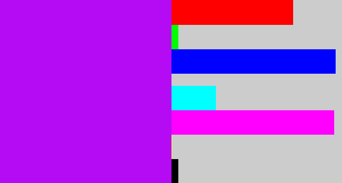 Hex color #b50bf4 - bright violet