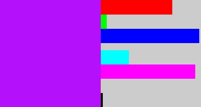 Hex color #b510fb - neon purple